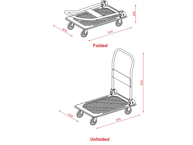 Chariot de transport pliable charge max 300kg