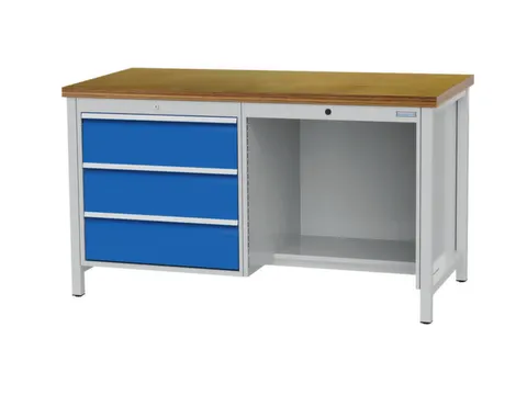 werkbank,HxBxD 860x1500x750mm,onderstel RAL9005,fronten RAL6011