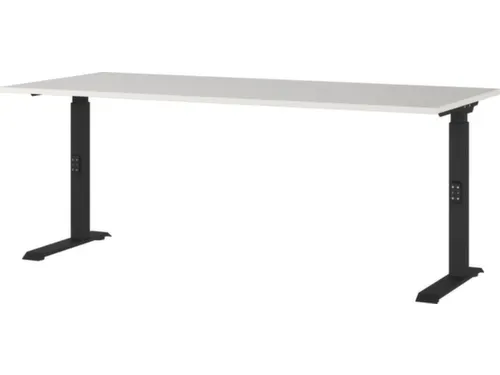 In hoogte verstelbaar bureau,HxBxD 680-910x1800x800mm,blad lichtgrijs
