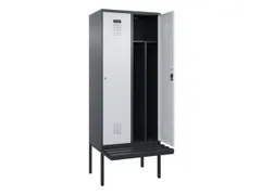 locker met bank,voor scheiding van kleding,HxBxD 2120x800x815mm,2vak