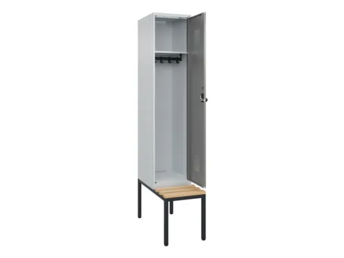 locker met bank,HxBxD 2120x400x815mm,1vak,vak B 400mm,draaigrendel