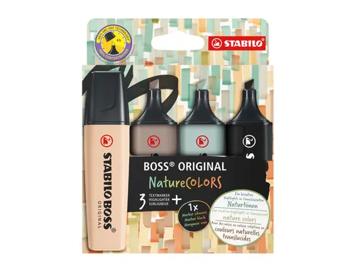 Markeerstift STABILO Boss 70/4 nature colors etui à 4 stuks