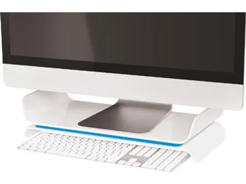 Ergo WOW verstelbare monitorstandaard, wit-blauw