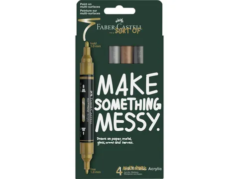 Acrylmarker Faber-Castell Multimark 4 stuks Metallic kartonetui