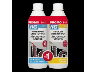 Afvoerontstopper HG Promopack 1x sanitair 500ml 1x keuken 500ml - 1
