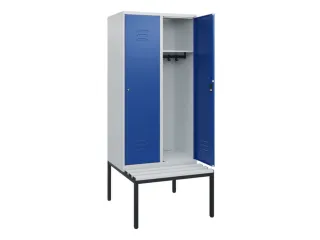 locker met bank,HxBxD 1950x800x815mm,2vak,vak B 400mm,cil.-slot - 2
