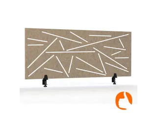 Akoestisch Bureaupaneel met patroon uitsnede 60x160cm Zand - 1