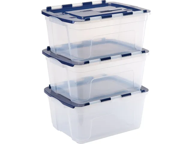 Opbergbox 45 Liter Transparant Blauw