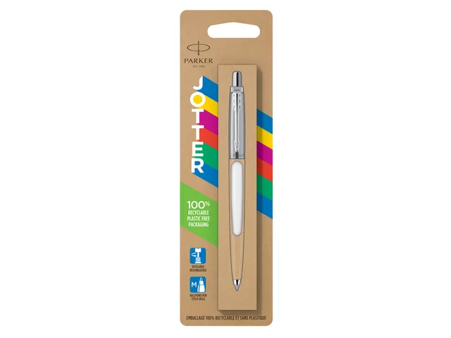 Balpen Parker Jotter Original white CT medium blister à 1 stuk