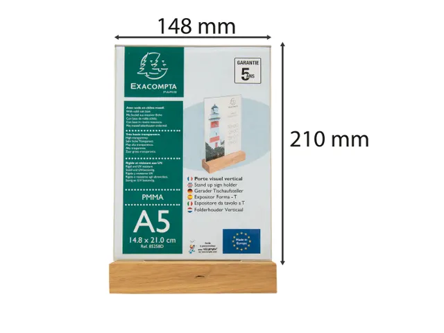 Folderhouder A5 vert icaal houten voet