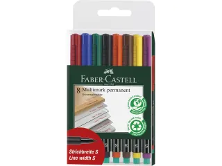 Marker Faber-Castell Multimark permanent S 8-delig etui - 1