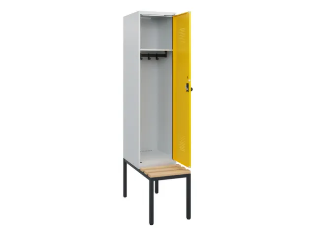 locker met bank,HxBxD 1950x400x815mm,1vak,vak B 400mm,draaigrendel