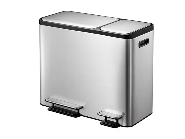 EcoCasa pedaalemmer 30 Liter +15 liter Mat RVS EKO