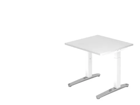 In hoogte verstelbaar bureau,HxBxD 680-850x800x800mm,blad wit