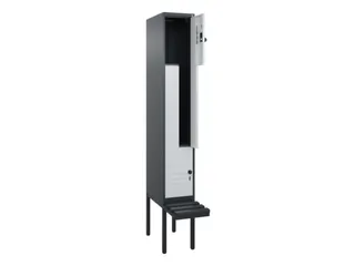 Z-garderobekast,HxBxD 2120x300x815mm,2vak,vak B 300mm,draaigrendel - 2