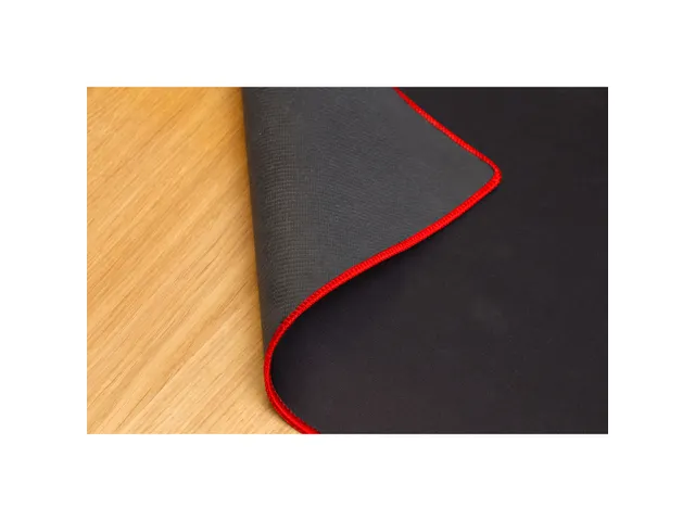 Tapis De Bureau Et Tapis De Souris, Ft 90 X 40 Cm, Noir Avec Bord Roug