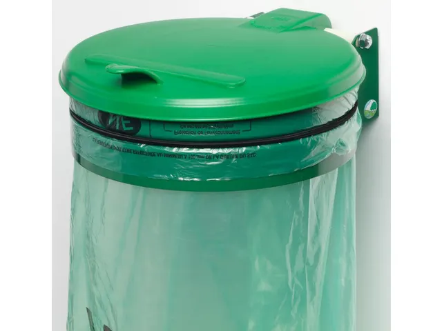 Afvalverzamelaar 120 Liter Wand Plaatstaal Kunststof Deksel Groen