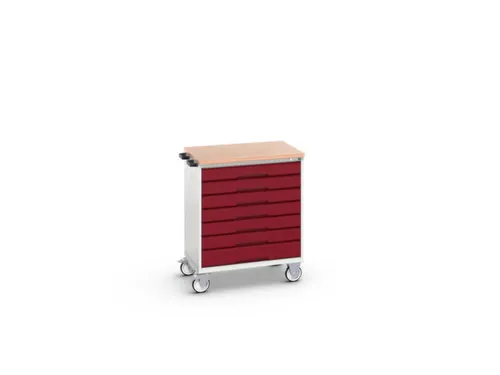 gereedschapswagen 980x800x600mm multiplexblad 7 laden RAL7035+RAL3004