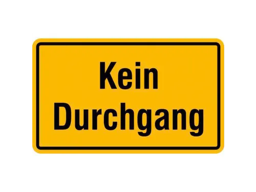 Aanwijzingsbord,Geen Doorgang,Aluminium Gemerkt,Gemoffeld,Geel/Zwart