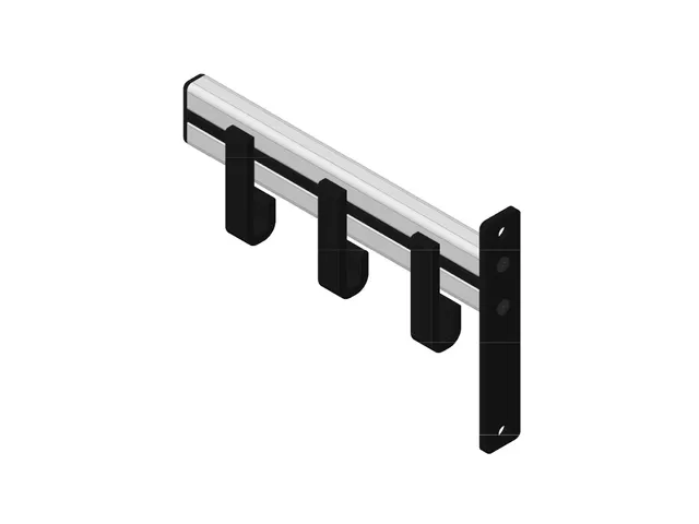 Pro-line Wandgarderobe 3 hangers zwart grijs