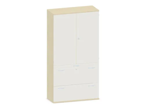 kantoorkast,HxBxD 1920x1000x430mm,decor romp esdoorn,decor front wit