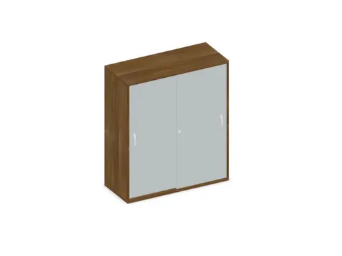 Schuifdeurkast 1150x1000x430mm Romp Noten Decor Front Lichtgrijs