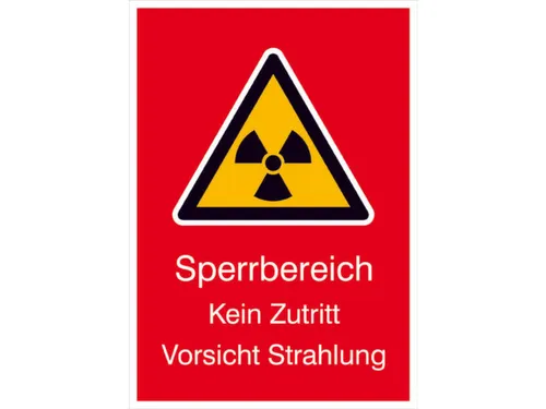 waarschuwings-combibord,Verboden gebied Geen toegang Pas op! Straling
