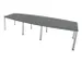 Table de conférence forme de fût 740x3200x1400mm 4 pieds gris foncé