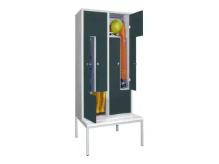 Z-garderobekast,HxBxD 2100x800x800mm,vak B 400mm,RAL7035,front RAL7016 - 2