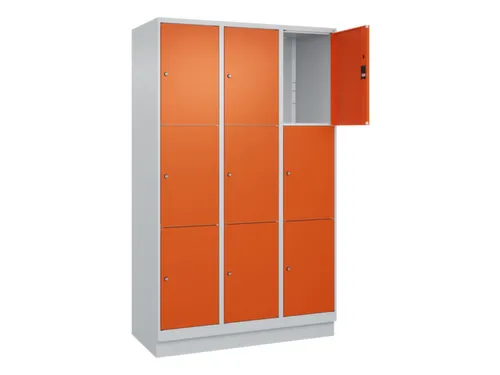 lockerkast,HxBxD 1950x1200x500mm,3x3vakken,vak B 400mm,cil.-slot