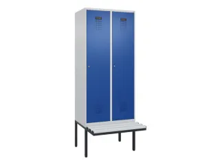 locker met bank,HxBxD 2120x800x815mm,2vak,vak B 400mm,cilinderslot - 2