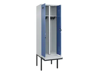 locker met bank,voor scheiding van kleding,HxBxD 2120x600x815mm,2vak - 1