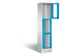 Lockerkast 1800x420x500mm 1x3 vakken Cilinderslot, Sokkel, RAL5012