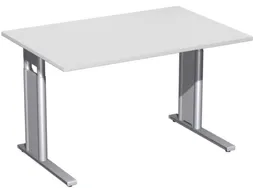 Bureau C-Poot HxBxD 680-800x1200x800mm Decor Lichtgrijs Zilverkleurig