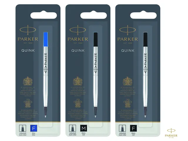 Rollerpenvulling Parker Quink medium zwart blister à 1 stuk