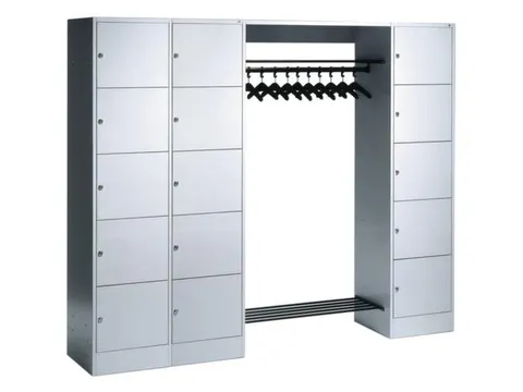 locker met kapstok,HxBxD 1950x2760x480mm,romp RAL7021,front RAL7021