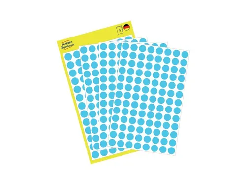 Etiket Avery Zweckform 3011 Rond Ø8mm Blauw 416 Stuks