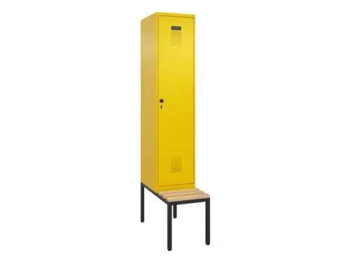 locker met bank,HxBxD 2120x400x815mm,1vak,vak B 400mm,draaigrendel