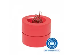 Papercliphouder MAULpro magnetisch recycled Ø73x60mm rood