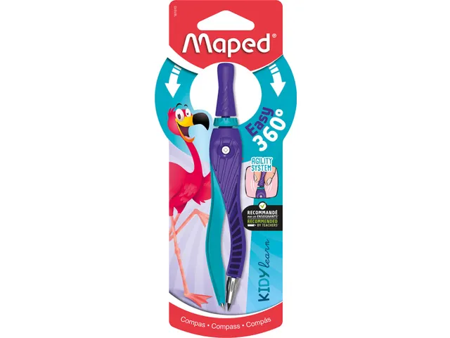 Kidy Learn compas Kid'Z 360°, blister de 1 pièces