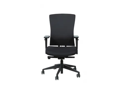 Bureaustoel 400-NPR Comfort Zwarte stof, Zwart voetkruis