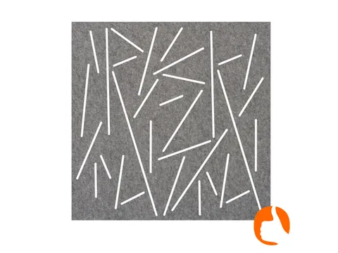 Akoestisch wandpaneel vierkant met patroon uitsnede 100x100cm Grijs