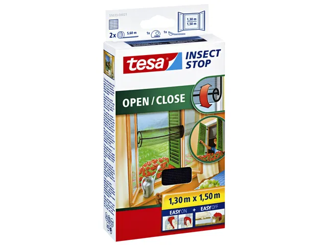 Insectenhor tesa Insect Stop OPEN/CLOSE raam 1,3x1,5m zwart