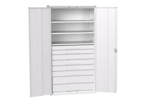 universele kast,HxBxD 2000x1050x550mm,3xStalen bodem,8lade(n)