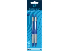 Balpen Schneider Loox softgrip 2 stuks blauw op blister