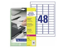 Veiligheidsetiket Avery 45.7x21.2mm Wit 960 stuks