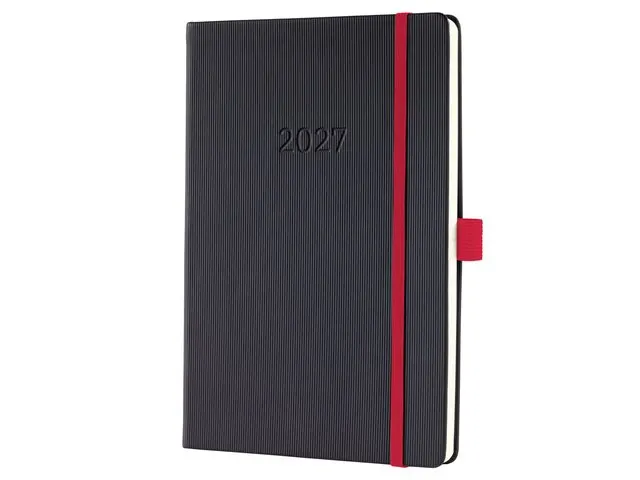 Weekagenda Conceptum A5 2027 (NL/FR/EN/DU) zwart-red Hardcover