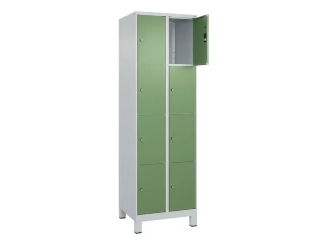 lockerkast,HxBxD 1950x600x500mm,2x4vakken,vak B 300mm,cil.-slot,voeten