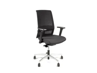 Bureaustoel EN1335 Linea Omnia 01 zwart/zwart met 3D armleuning en alu - 1