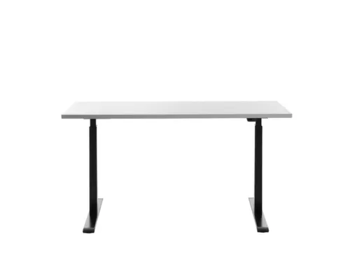 Elektrisch ihv bureau,HxBxD 700-1200x1400x600mm,blad wit,T-voet zwart